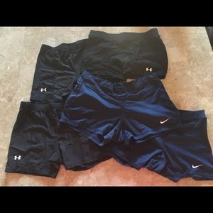 Nike and Under Armour Compression shorts